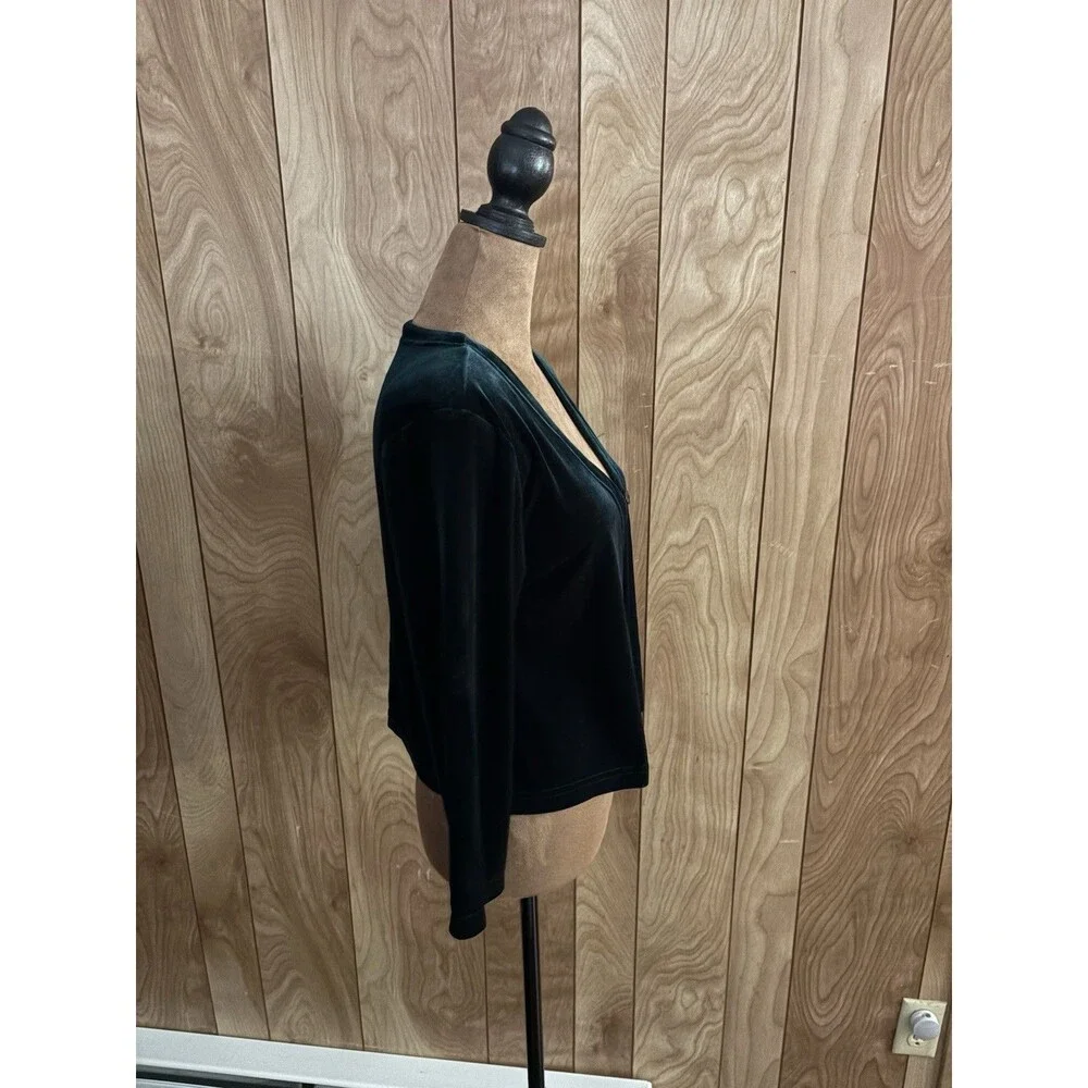 Only In L.A. La Forest Green‎ Velvet Cropped Cardigan Size Medium Vintage